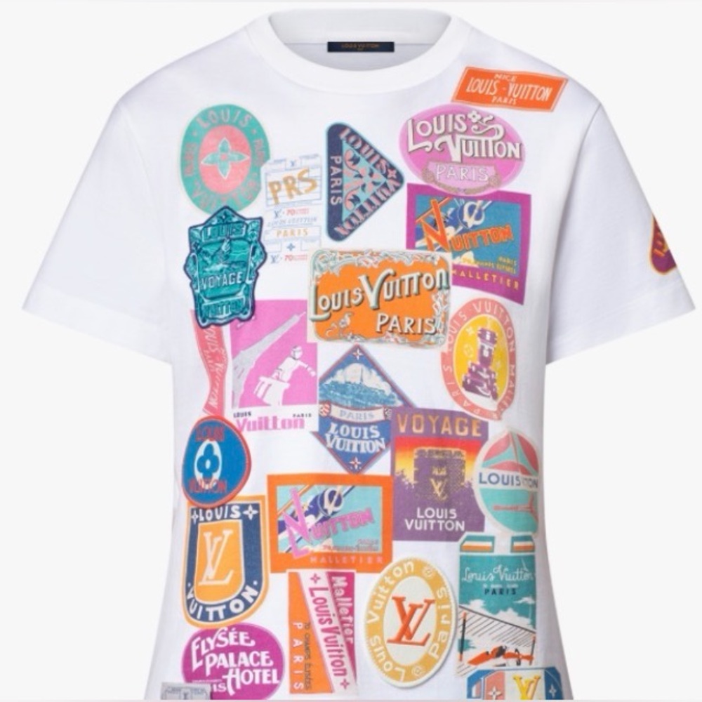 🧳🗺️🏙️🛩️ LV Travel patch Tee Shirt - SMALL 🚺🛄